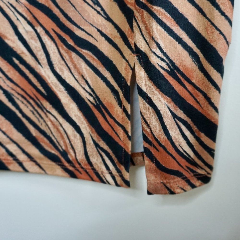 NEW Leith Long Sleeve Minidress - Tiger Print Sz M - Picture 7 of 9